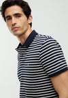 Tommy Hilfiger Liquid Cotton Stripe Polo Shirt, Navy & Ivory