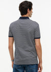 Tommy Hilfiger Liquid Cotton Stripe Polo Shirt, Navy & Ivory