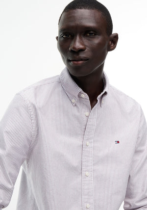 Tommy Hilfiger Heritage Stripe Shirt, Burgundy & White