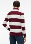 Tommy Hilfiger Rugby Stripe Long Sleeve Polo Shirt, Burgundy & Ivory