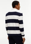 Tommy Hilfiger Rugby Stripe Long Sleeve Polo Shirt, Navy & Ivory