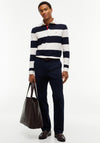 Tommy Hilfiger Rugby Stripe Long Sleeve Polo Shirt, Navy & Ivory