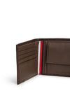 Tommy Hilfiger Corporate Leather Bifold Card & Coin Wallet, Dark Brown