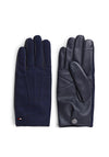 Tommy Hilfiger Mix Media Check Gloves, Black & Navy