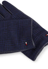 Tommy Hilfiger Mix Media Check Gloves, Black & Navy