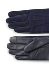 Tommy Hilfiger Mix Media Check Gloves, Black & Navy