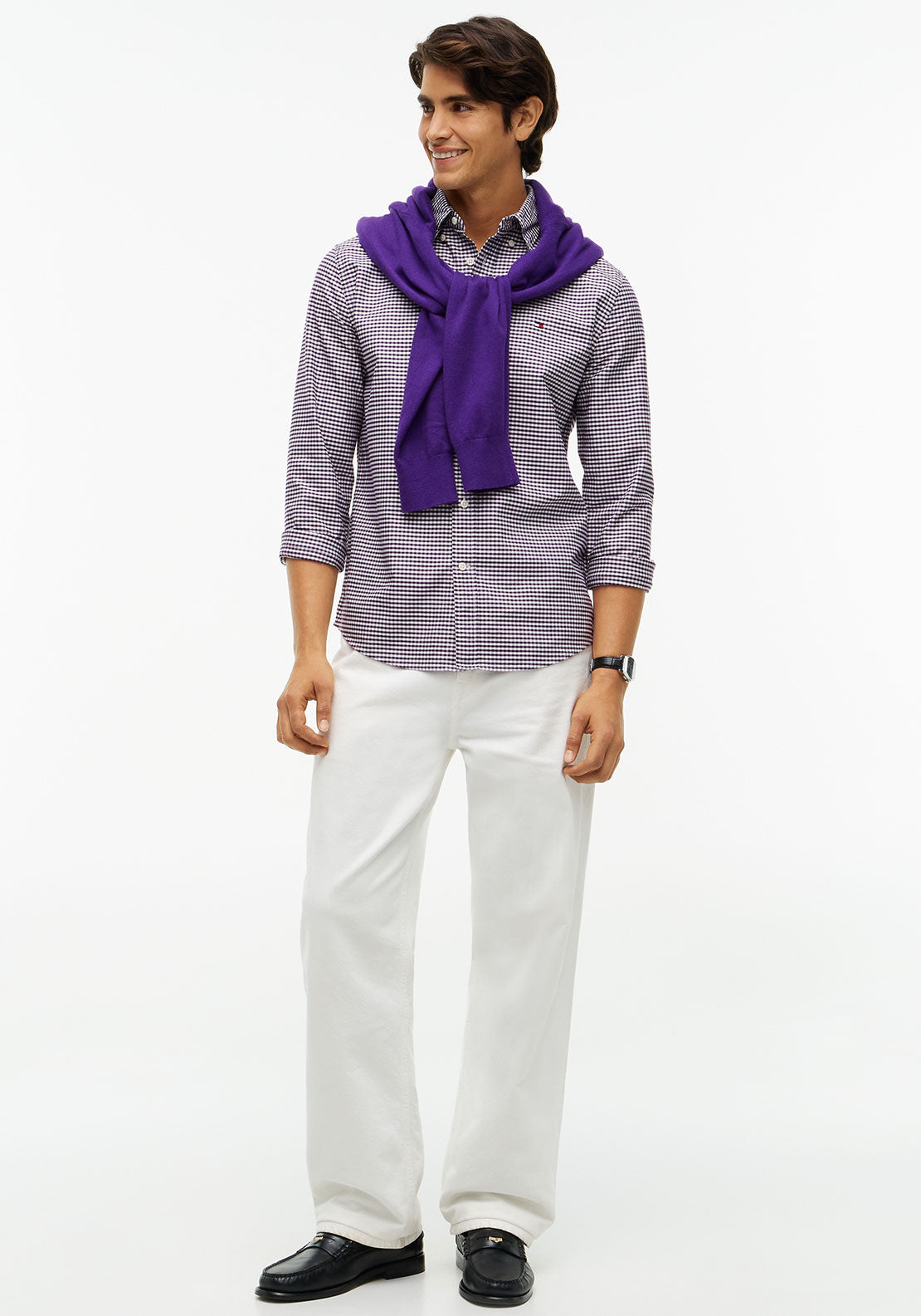 Tommy Hilfiger Gingham Oxford Shirt, Purple Saphire
