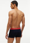 Tommy Hilfiger 3 Pack Signature Logo Cotton Stretch Trunks, Black & Blue Multi
