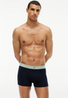 Tommy Hilfiger 3 Pack Signature Logo Cotton Stretch Trunks, Black & Blue Multi