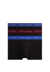 Tommy Hilfiger 3 Pack Signature Logo Cotton Stretch Trunks, Black & Blue Multi