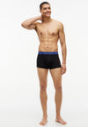 Tommy Hilfiger 3 Pack Signature Logo Cotton Stretch Trunks, Black & Blue Multi