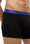 Tommy Hilfiger 3 Pack Signature Logo Cotton Stretch Trunks, Black & Blue Multi