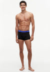 Tommy Hilfiger 3 Pack Signature Logo Cotton Stretch Trunks, Black & Green Multi