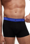 Tommy Hilfiger 3 Pack Signature Logo Cotton Stretch Trunks, Black & Green Multi