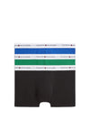 Tommy Hilfiger 3 Pack Signature Logo Cotton Boxer Briefs, Green Multi