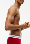 Tommy Hilfiger 3 Pack Signature Logo Cotton Stretch Trunks, Red Multi