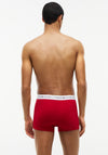 Tommy Hilfiger 3 Pack Signature Logo Cotton Stretch Trunks, Red Multi