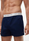 Tommy Hilfiger 2 Pack Signature Logo Woven Boxer Shorts, Navy