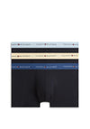 Tommy Hilfiger 3 Pack Signature Logo Cotton Boxer Briefs, Black & Yellow Multi
