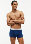 Tommy Hilfiger 3 Pack Signature Logo Cotton Stretch Trunks, Noble Blue Multi