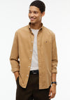 Tommy Hilfiger Flag Embroidered Corduroy Shirt, Beige