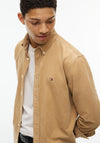 Tommy Hilfiger Flag Embroidered Corduroy Shirt, Beige