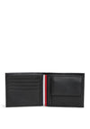 Tommy Hilfiger Corporate Leather Bifold Card & Coin Wallet, Black