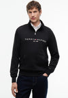 Tommy Hilfiger Flex Logo Half Zip Sweatshirt, Black
