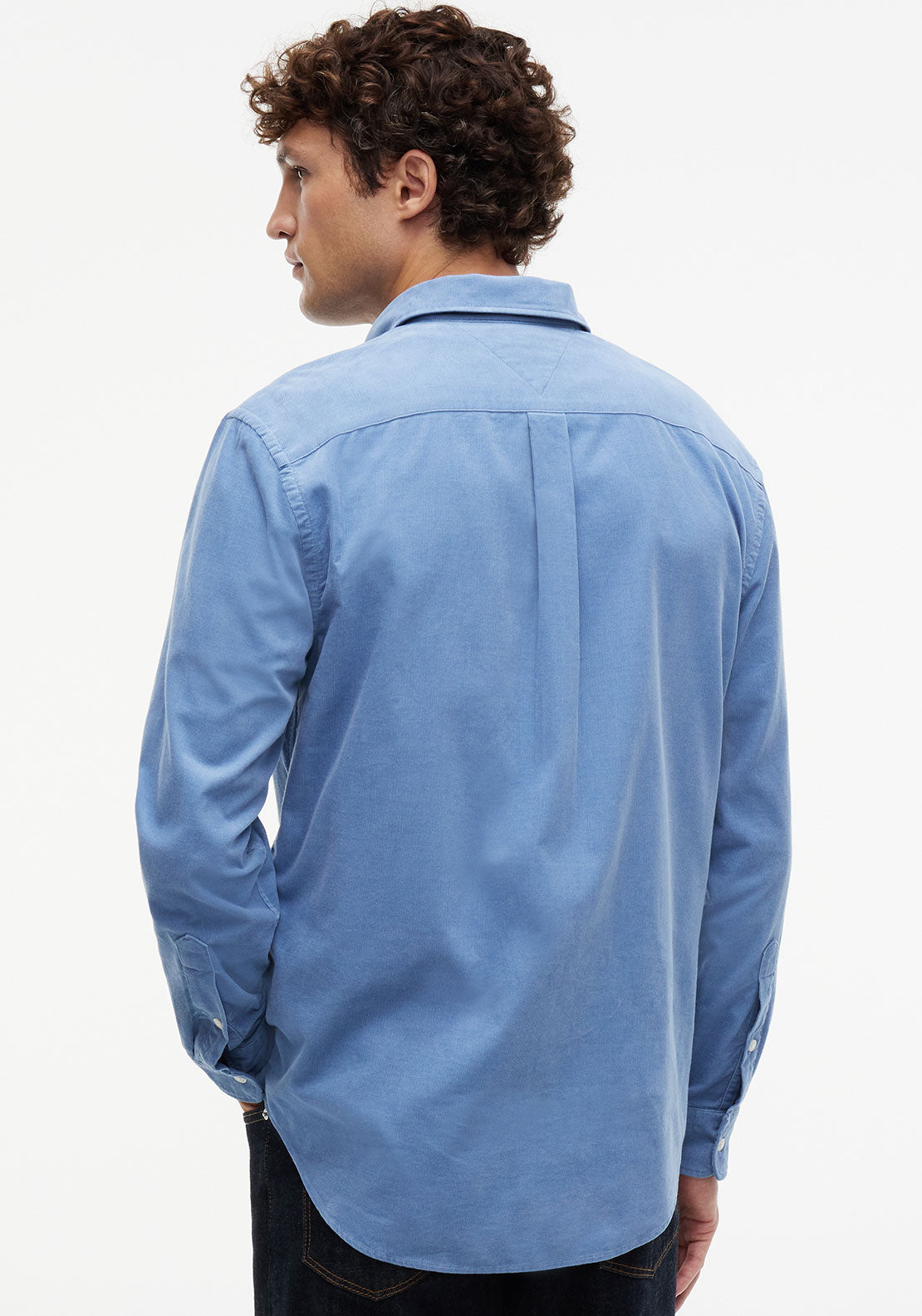 Tommy Hilfiger Flag Embroidered Corduroy Shirt, Brisk Blue