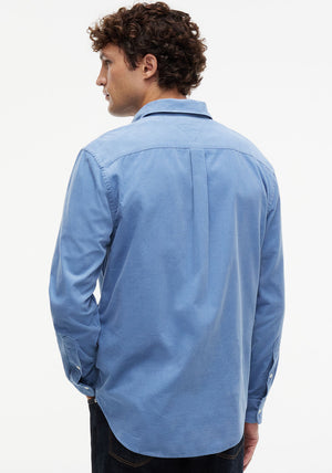 Tommy Hilfiger Flag Embroidered Corduroy Shirt, Brisk Blue