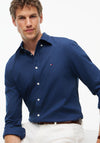 Tommy Hilfiger Dobby Structure Print Shirt, Carbon Navy
