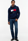 Tommy Hilfiger Embroidered Logo Flag Hoodie, Carbon Navy