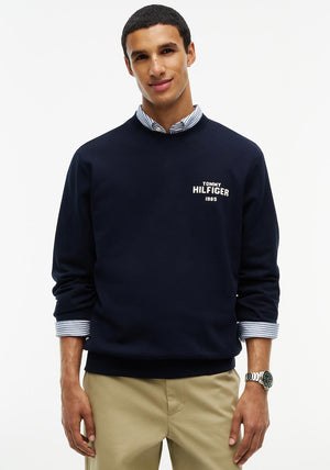 Tommy Hilfiger 1995 Logo Terry Crew Neck Sweatshirt, Navy