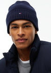 Tommy Hilfiger Flag Embroidery Cashmere Blend Beanie, Navy