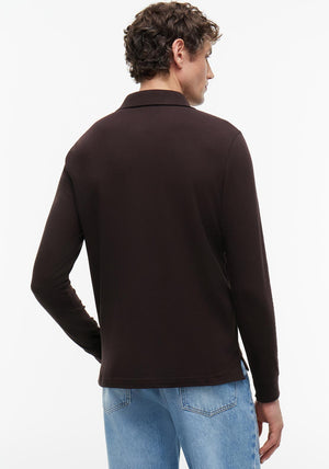 Tommy Hilfiger 1985 Long Sleeve Polo Shirt, Chocolate Brown