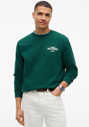 Tommy Hilfiger 1995 Logo Terry Crew Neck Sweatshirt, Ornamental Green