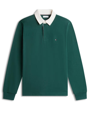 Tommy Hilfiger Essential Solid Rugby Shirt, Ornamental Green