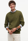 Tommy Hilfiger Cable Knit Crew Neck Sweater, Huntsman Green