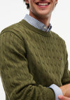 Tommy Hilfiger Cable Knit Crew Neck Sweater, Huntsman Green