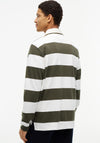 Tommy Hilfiger Essential Stripe Rugby Shirt, Huntsman Green & Ivory