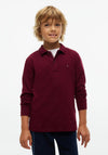 Tommy Hilfiger Boy Essential Long Sleeve Polo Shirt, Wine