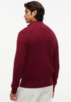 Tommy Hilfiger Classic Cotton Cable Knit Half Zip Sweater, Burgundy