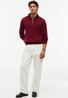 Tommy Hilfiger Classic Cotton Cable Knit Half Zip Sweater, Burgundy