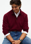 Tommy Hilfiger Essential Quarter Zip Sweatshirt, Burgundy