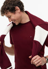 Tommy Hilfiger Crew Neck Embroidered Flag T-Shirt, Burgundy