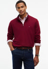 Tommy Hilfiger French Rib Quarter Zip Sweatshirt, Burgundy
