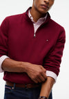 Tommy Hilfiger French Rib Quarter Zip Sweatshirt, Burgundy