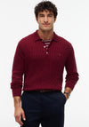 Tommy Hilfiger Cable Knit Polo Sweater, Burgundy