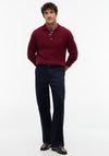 Tommy Hilfiger Cable Knit Polo Sweater, Burgundy