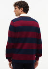 Tommy Hilfiger Essential Stripe Rugby Shirt, Burgundy & Carbon Navy